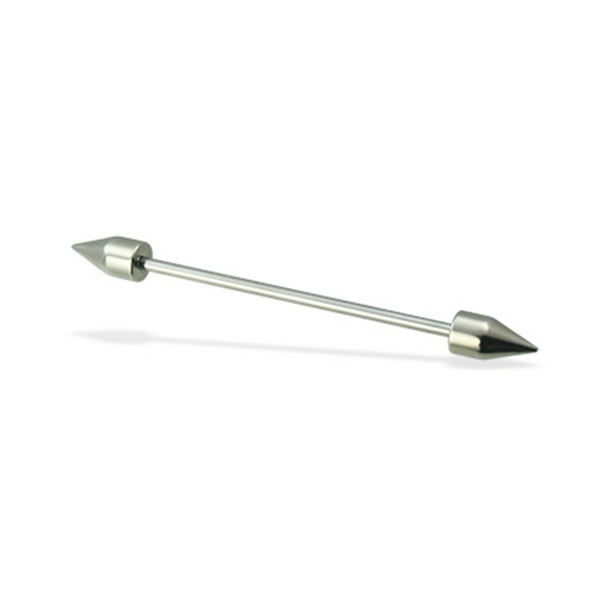 Industrial Ear Barbell 14g 1 1/2" with 3mm x 4mm Spike 